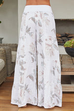 MILANO Linen Floral Tiered Palazzo Pant
