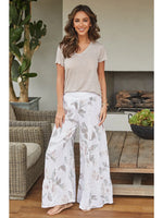 MILANO Linen Floral Tiered Palazzo Pant