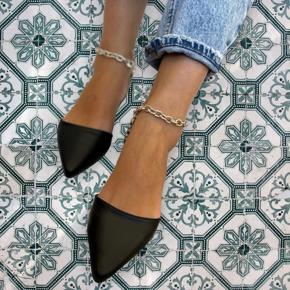 Leather Chain Flats
