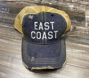 
            
                Load image into Gallery viewer, RETRO BRAND Trucker Hat &amp;quot;East Coast&amp;quot;- Washed Navy
            
        