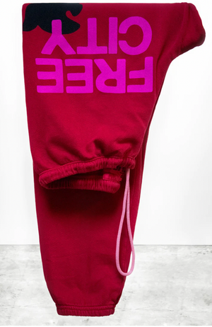 
            
                Load image into Gallery viewer, FREE CITY Large Sweatpant- Artyardred/Black
            
        