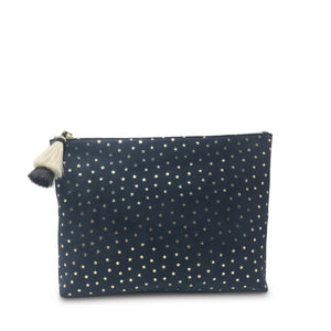 
            
                Load image into Gallery viewer, Navy Suede Star Pouch
            
        